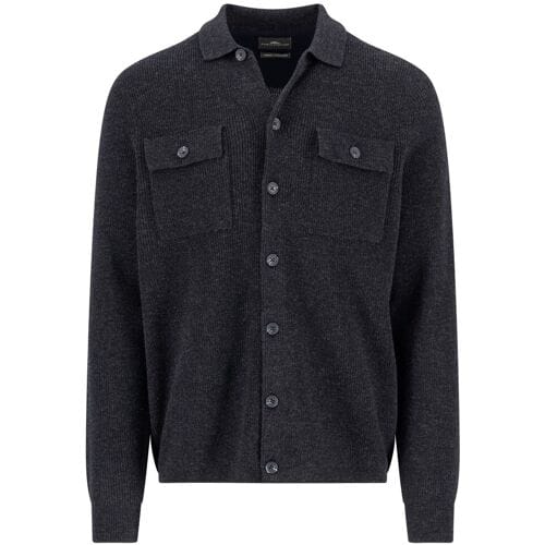 Fynch-Hatton Vest Buttoned Merino Cashmere Charcoal / male