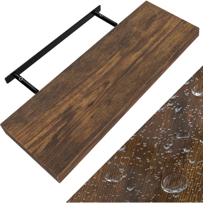 Casaria Wandplank Zwevend - 70 cm 15kg Belastbaar - Donker Eiken