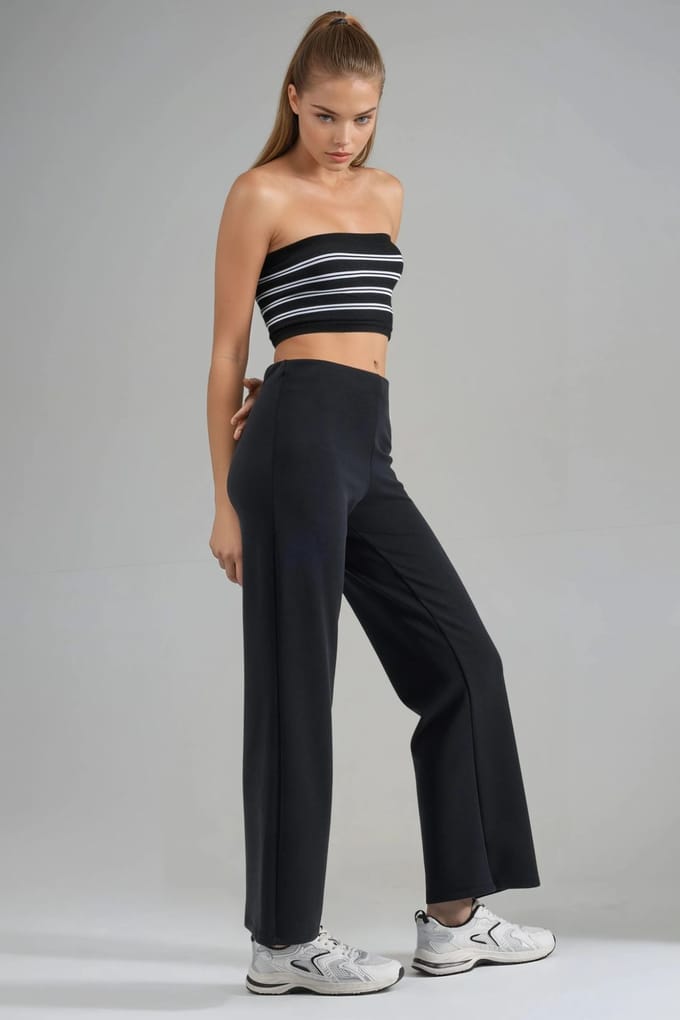 Hoge Taille Rechte Pijpen Broek