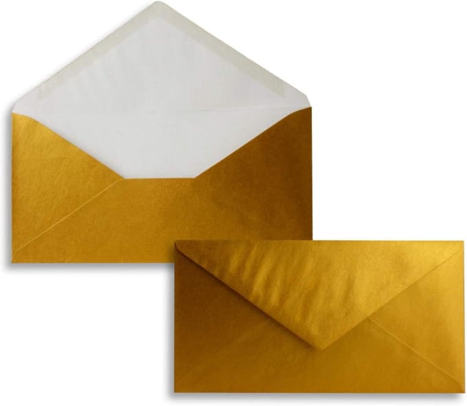 Luxe Goud Metallic Enveloppen DIN Lang 110x220 mm - Ideaal voor Uitnodigingen