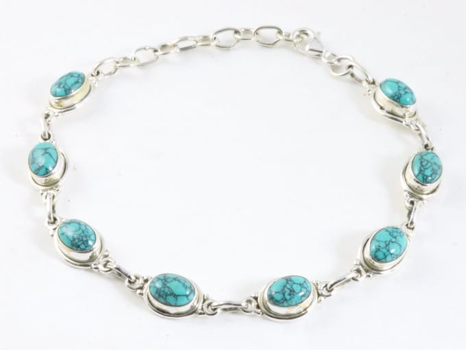 Zilveren armband met turkoois