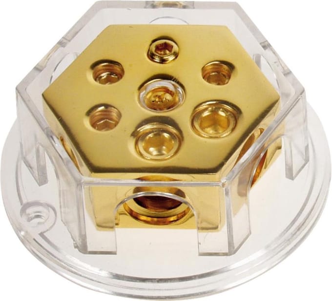 Power distribution block (gold) 2x20 mmÂ² / 4x10mmÂ²