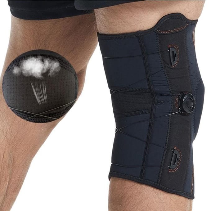 1 Stuk Boa Micro Verstelbare Kniebeschermer Sportbrace Voor Gewrichtspijn Meniscus Scheur Kruisband Artritis Ondersteuning Sportschool Kniebeschermers L beige