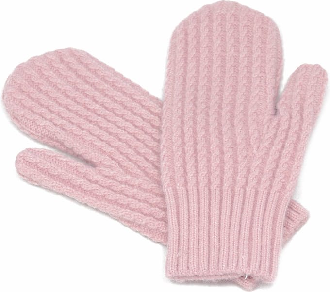 Lichtroze gebreide wanten - dames - one size - acryl - roze gebreide handschoenen - STUDIO Ivana
