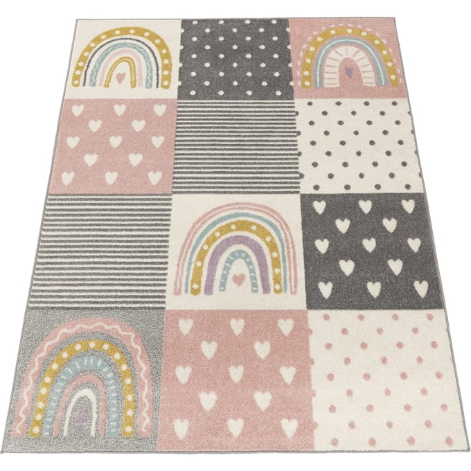 Kindertapijt Ninique roze 133 cm vierkant