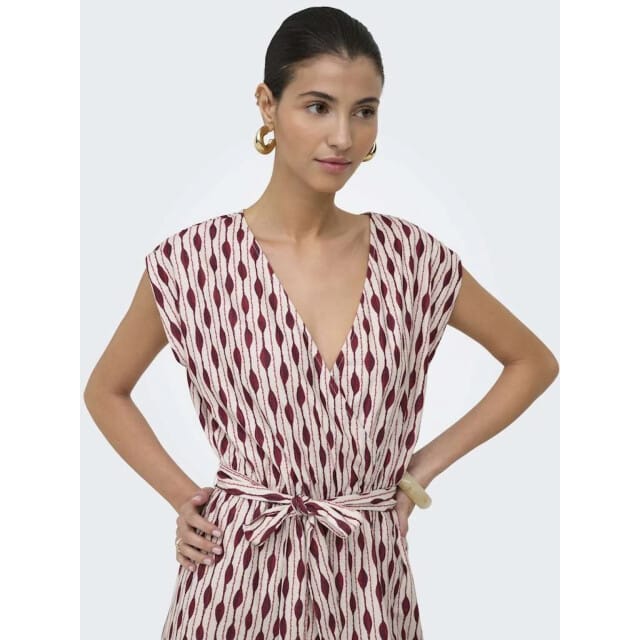 Only Onlmaine s/l jumpsuit jrs birch/brick red(main