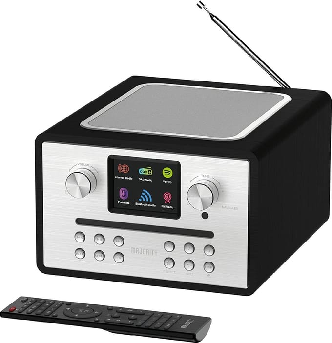 Majority Homerton 2 - Internetradio - DAB+/FM - CD Speler - Bluetooth - Dubbele Wekker - Zwart