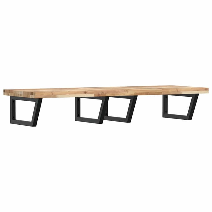 vidaXL - Badkamer - wandschap - staal - en - massief - acaciahout