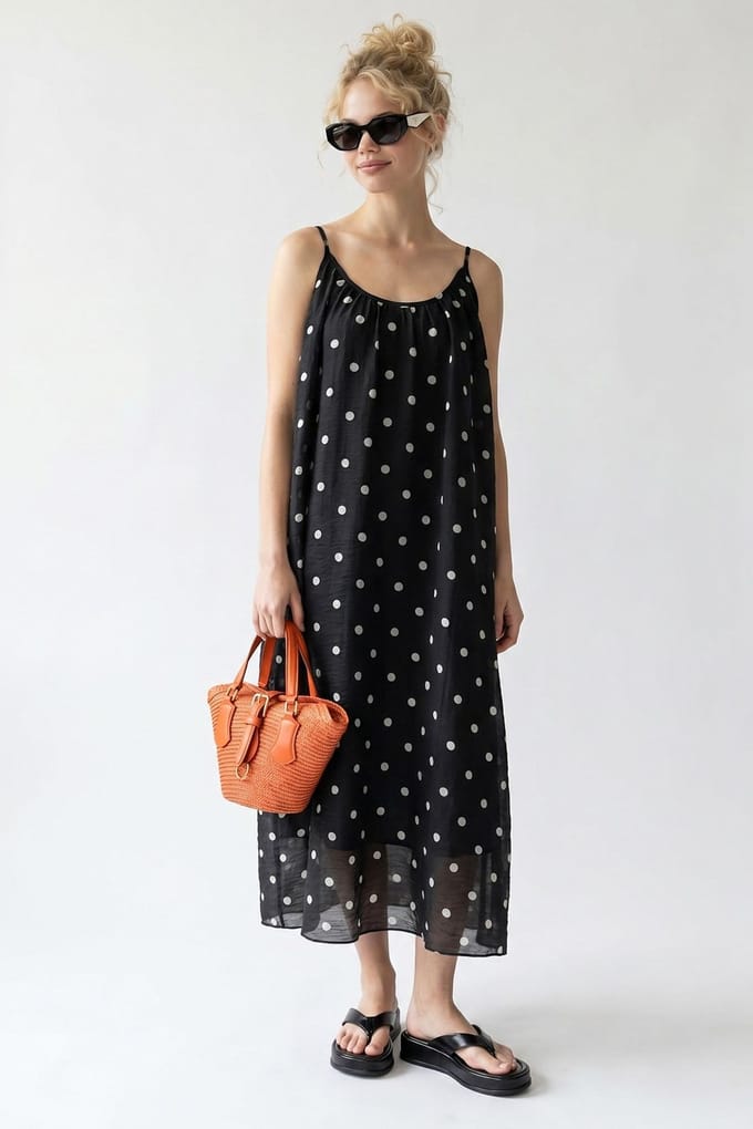 Polkadot A-Lijn Maxi Jurk