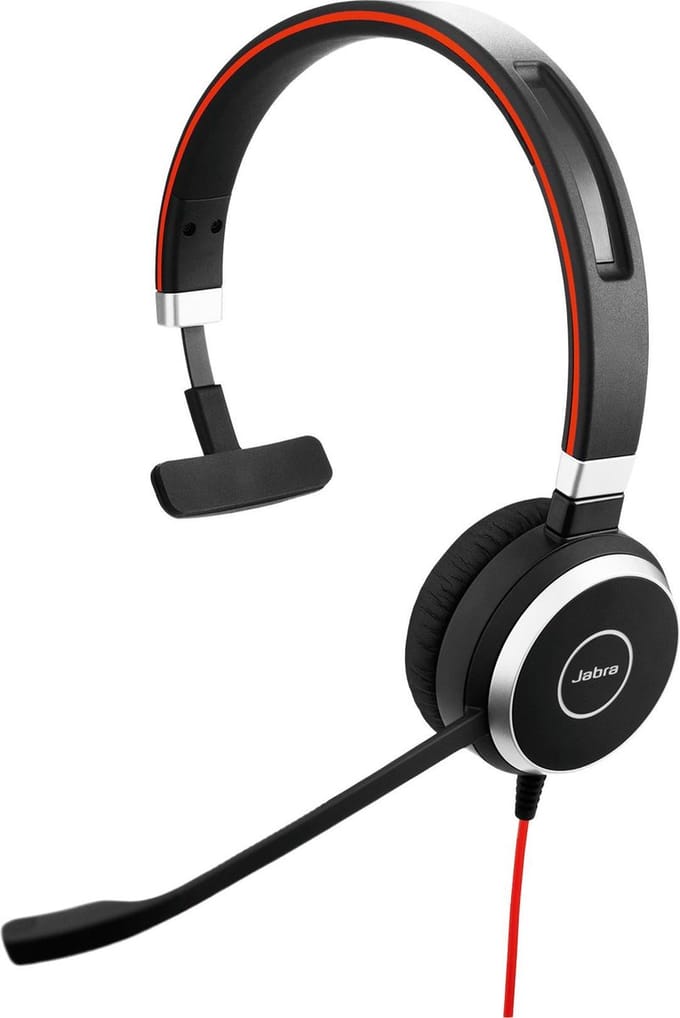 Jabra Evolve 40 UC Mono USB-C Headset Bedraad Hoofdband Kantoor/callcenter USB Type-C Bluetooth Zwart