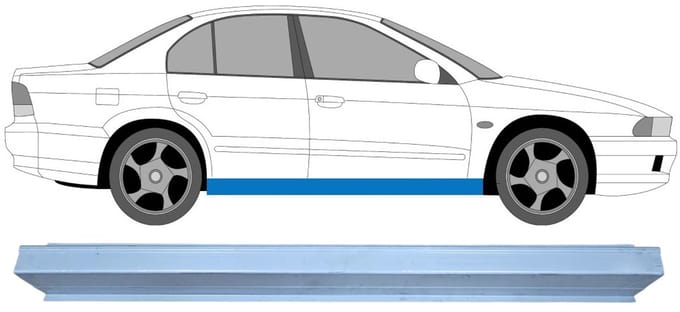 Reparatie dorpel voor Mitsubishi Galant 1996-2003 / Links = Rechts (symmetrisch)