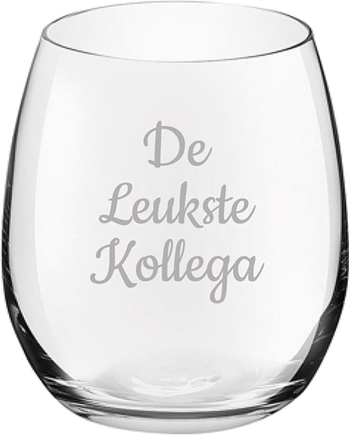 Gegraveerde Drinkglas 39cl De Leukste Kollega