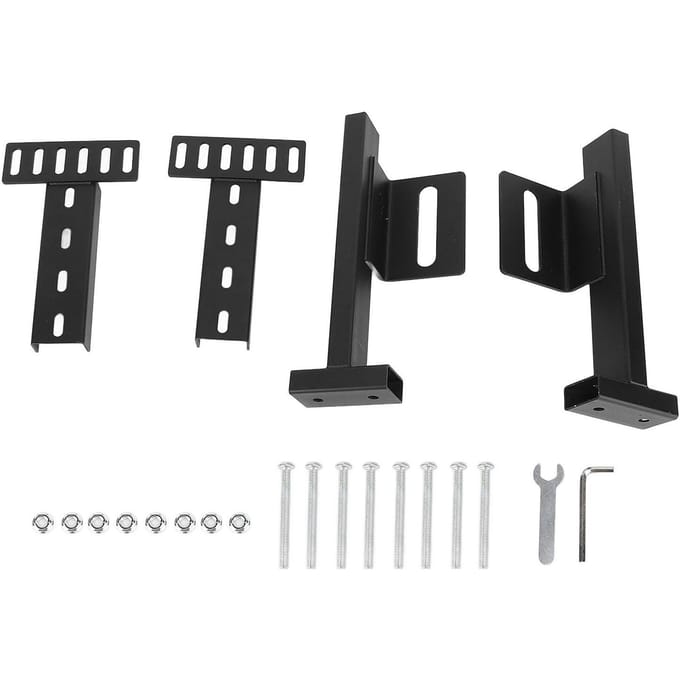Supports de tête de lit réglables, kit de supports de tête de lit avec kit d'extension de pied de lit pour lit en métal noir