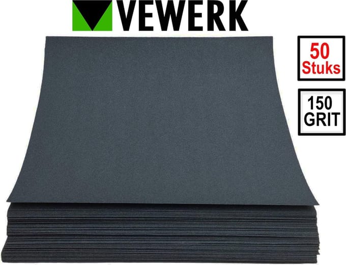 50 Vellen waterproof schuurpapier korrel 150