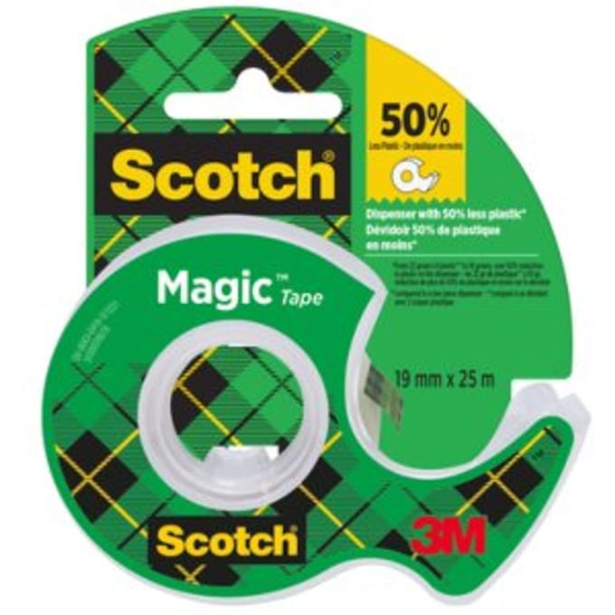 Plakband scotch magic 810 19mmx25m onzichtbaar + Plakhandhouder