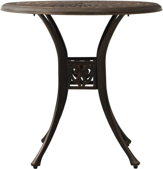 Tuintafel - Terrastafel - Buiten dineren - Parasolgat - 78 x 72 cm - Brons