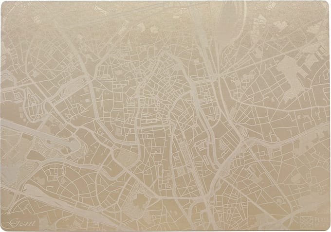 Place Maps Placemat Stadskaart Antwerpen - Kunstleer - Champagne - 1 Stuk