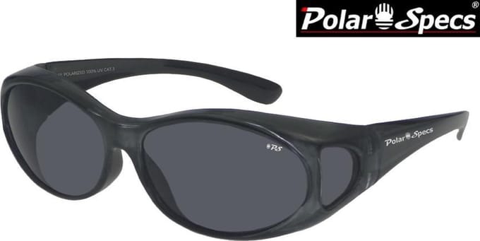 Polar Specs® Overzet Zonnebril PS5076 – Metallic Grey – Polarized Black – Medium – Women