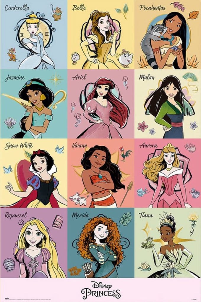 Poster Disney Princess Brush Strokes 61x91,5cm