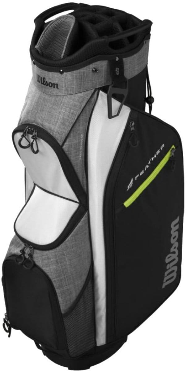 Wilson Feather Cartbag 2026 - Zwart Grijs Wit