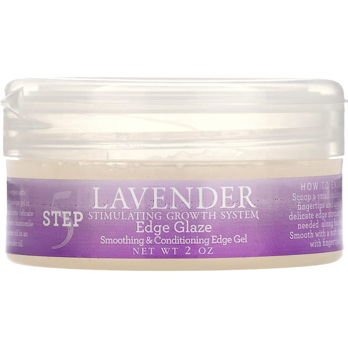 Camille Rose, Lavender, Edge Glaze, Smoothing & Conditioning Edge Gel, 2 oz white