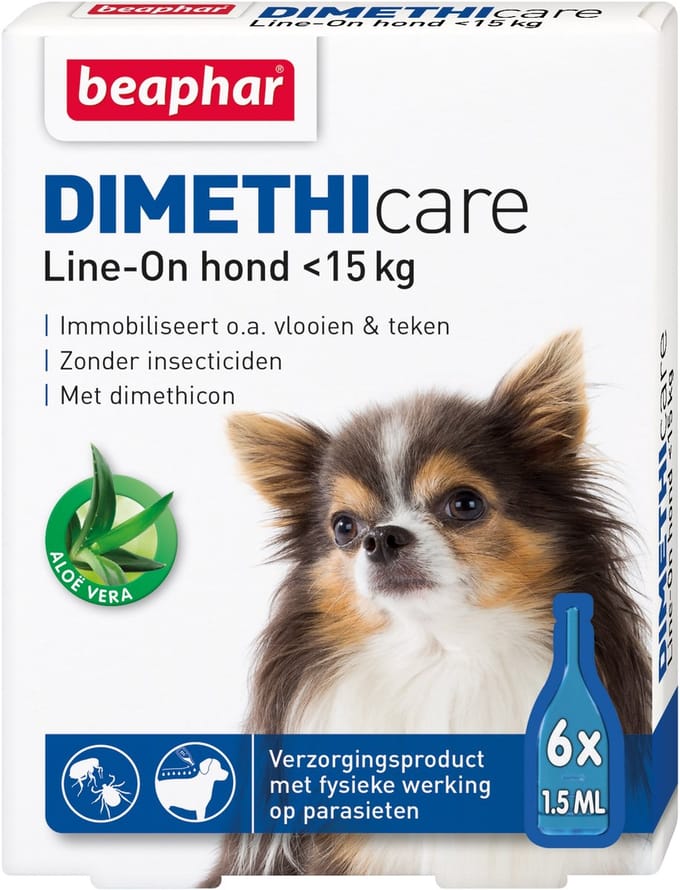 Beaphar Dimethicare Line-on Hond <15 kg - 6 Pipetten