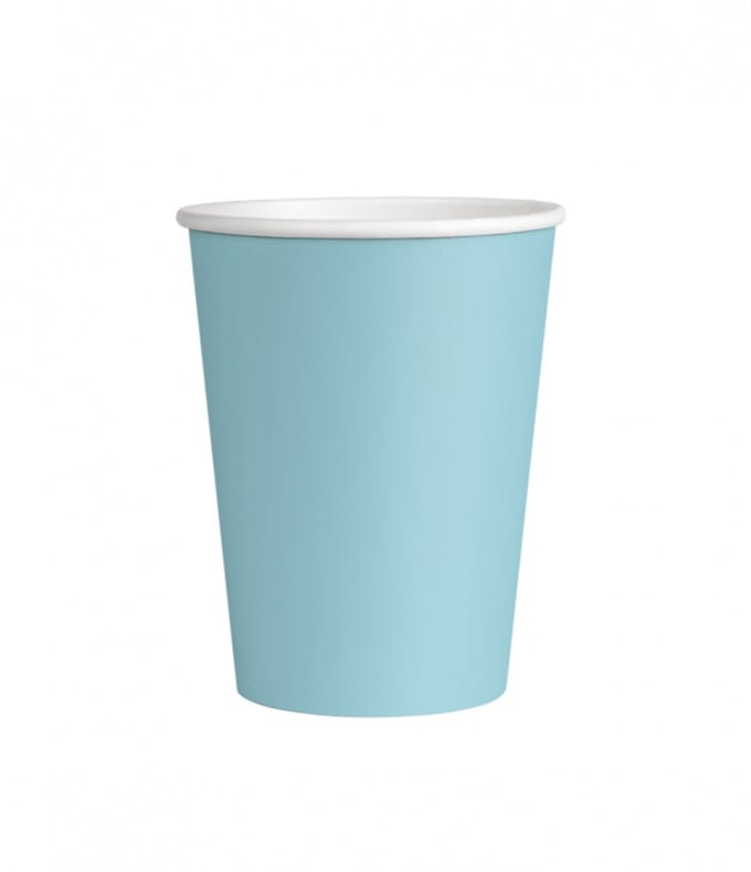Wegwerpbekertjes Pastel Blauw 7cm - 8st - Feestjecreatief