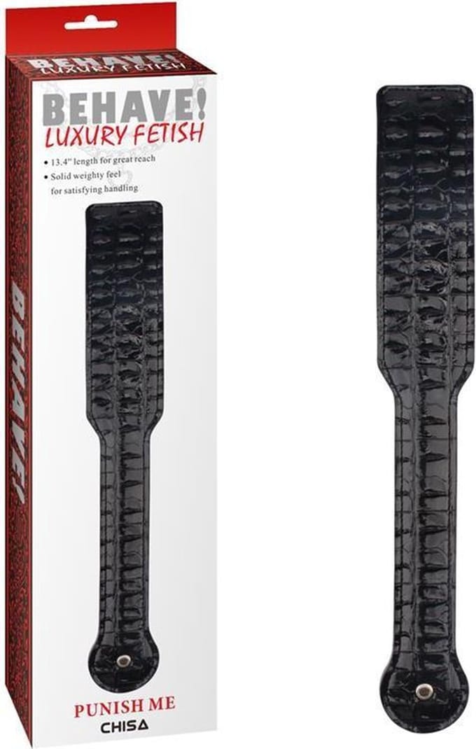 Behave! - Punish Me - Spanking Paddle - PU Leer - Zwart