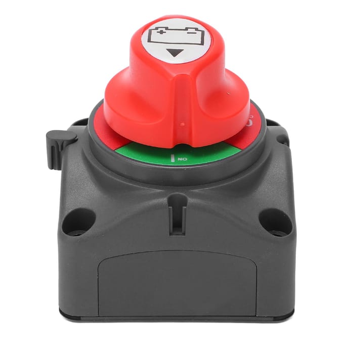 Batterij Schakelaar Aan Uit 12‑48VDC 275A Hittebestendig Universeel voor Auto Camper ATV Boot red