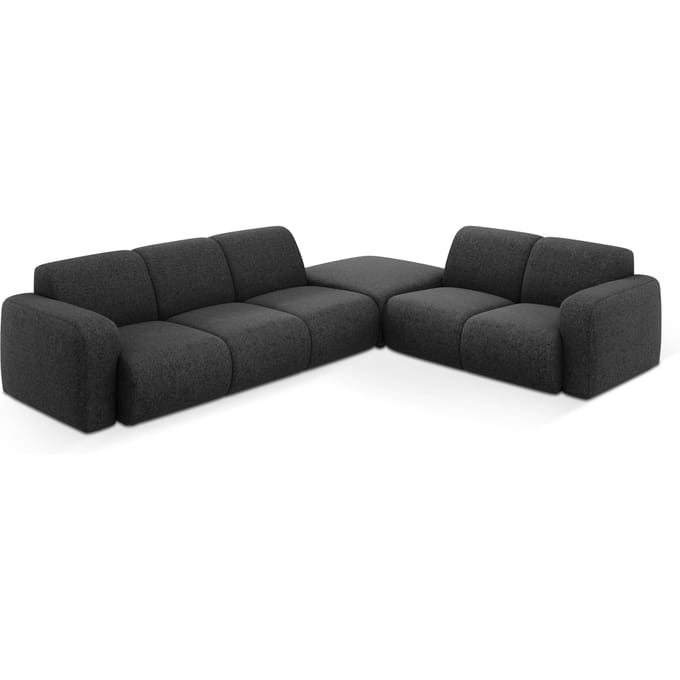 Hoekbank Lola rechts chenille met hocker | Windsor & Co