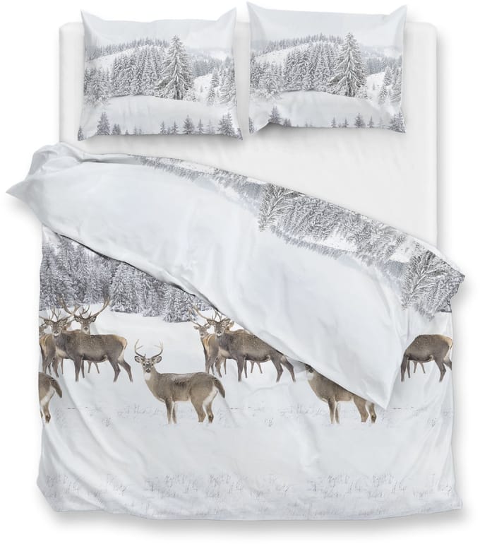 Zohome Cervo Dekbedovertrek - Lits-jumeaux - 240x200/220 cm - White