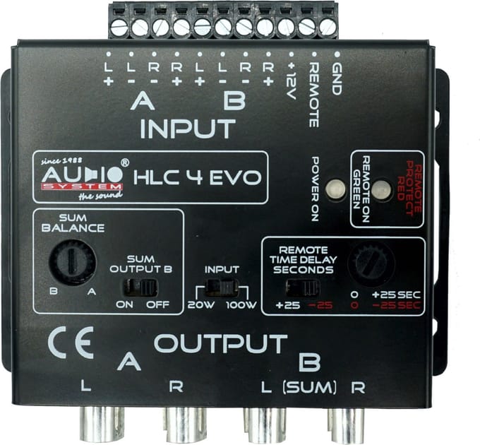 AUDIO SYSTEM 4-weg high-low adapter voor OEM radio's / High input adapter