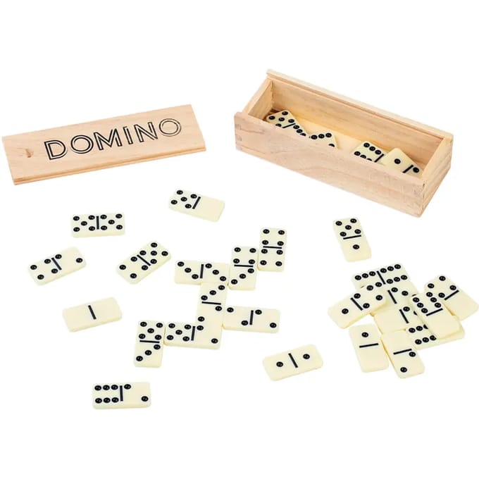 Educatieve spellen set van 28 houten dominostenen Wonderkids