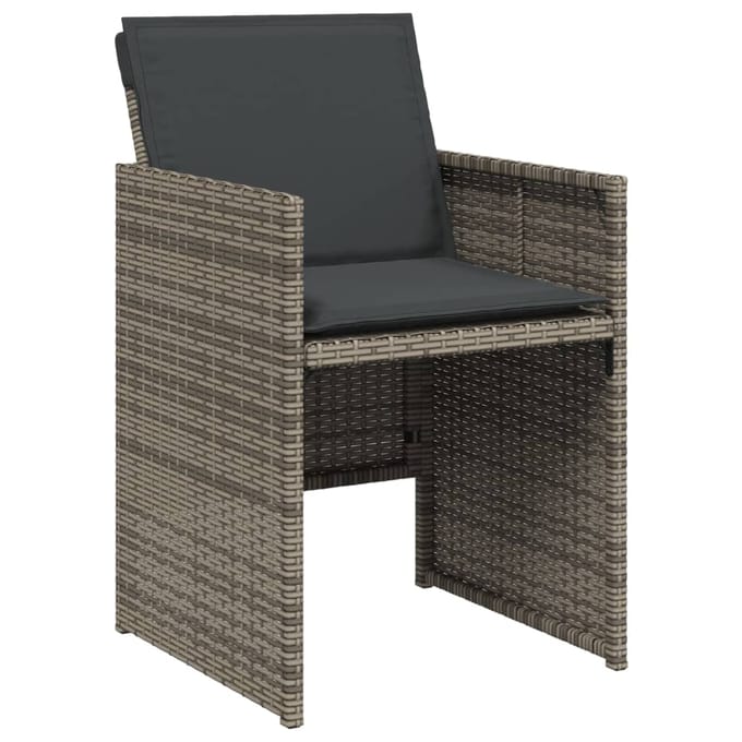 vidaXL - Tuinstoelen - 4 - st - met - kussens - poly - rattan - grijs