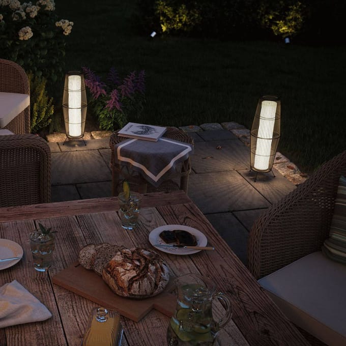 Plug & Shine LED-lichtobject Basket Enkele lamp IP44 3000K 8W Bruin