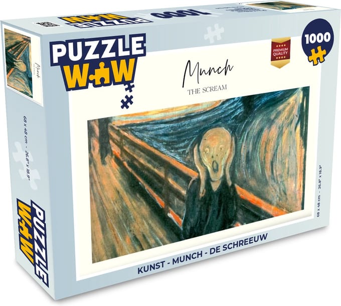 Puzzel Kunst - Munch - De schreeuw - Legpuzzel - Puzzel 1000 stukjes volwassenen
