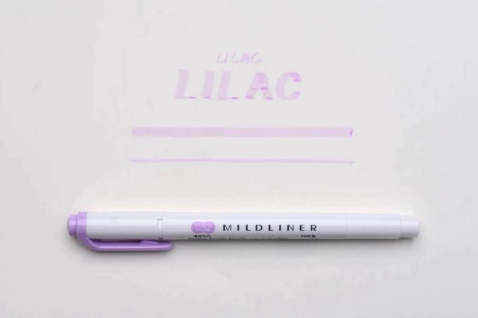 Zebra Mildliner Double-Sided Highlighter - Fine / Bold – Mild Lilac / WKT7-MLL