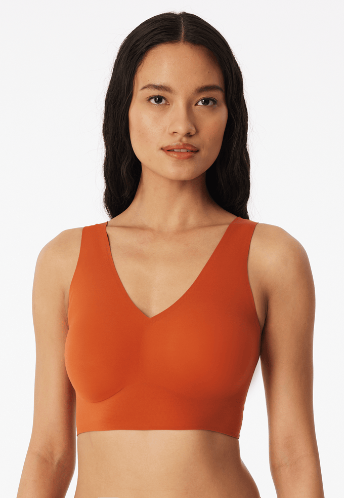 Bustier van microvezel met uitneembare pads, terracotta - Invisible Soft 36