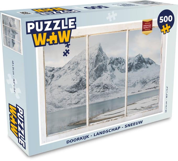 Puzzel Doorkijk - Landschap - Sneeuw - Legpuzzel - Puzzel 500 stukjes