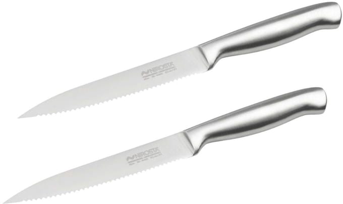 Set van 2 Professionele Keukenmessen 24 cm gekarteld lemmet Nirosta Star
