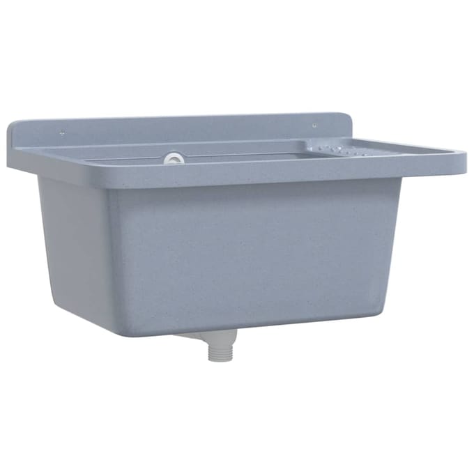 vidaXL - Wasbak - wandgemonteerd - 60x40x28 - cm - hars - grijs