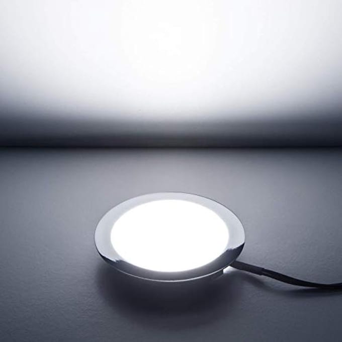 LED Inbouwspot 12V 3W Chrome Koud Wit