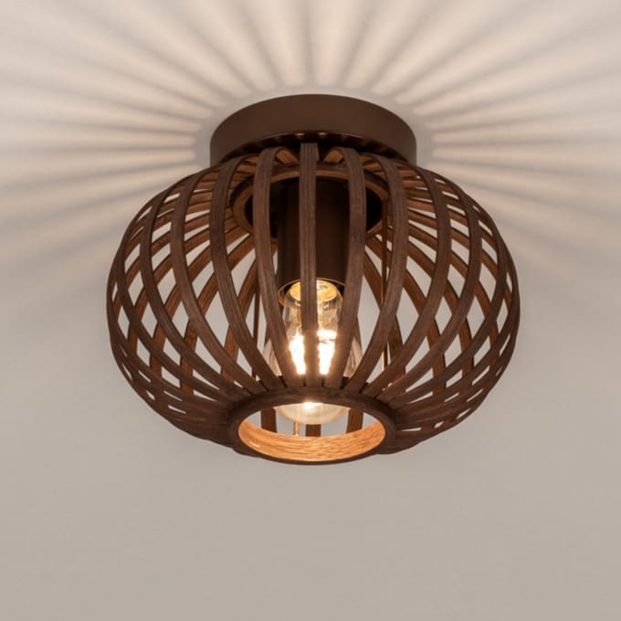Lumidora Plafondlamp 75668 - Plafonniere - WILLEMIJN - E27 - Bruin - Metaal - ⌀ 24 cm