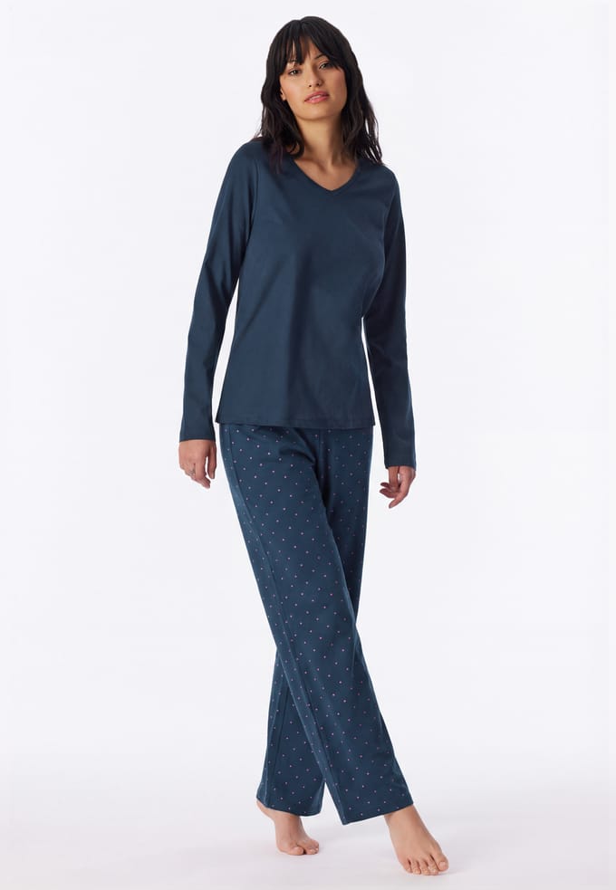 Lange pyjama met stippen, diepblauw - Casual Essentials 46