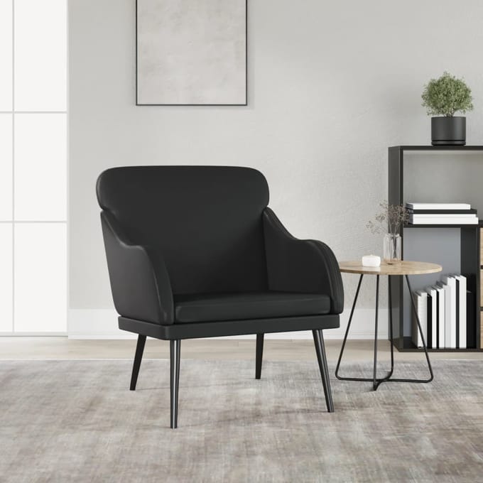 vidaXL - Fauteuil - 63x76x80 - cm - kunstleer - zwart