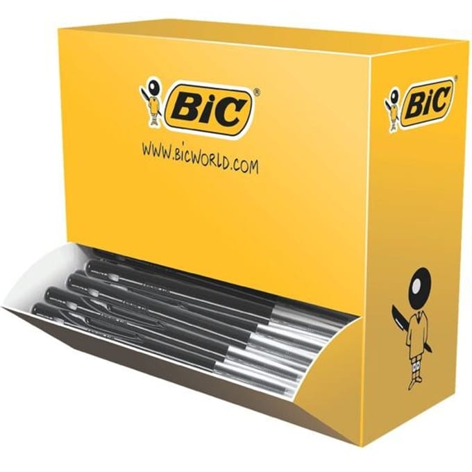 BIC M10 Original Intrekbare Balpen - Zwart - Doos van 100 - Medium Point 1 mm