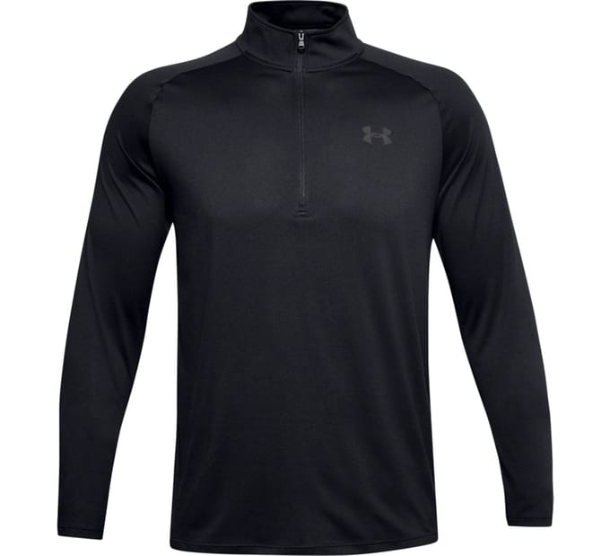 Under Armour UA Tech 2.0 1/2 Zip-BLK Heren Sporttrui - Zwart - Charcoal