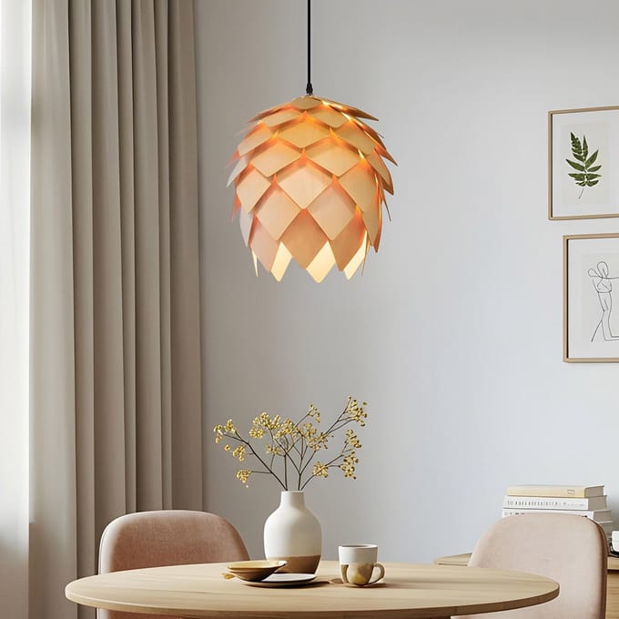 LumenXL Modieuze hanglamp in houtoptiek Indore