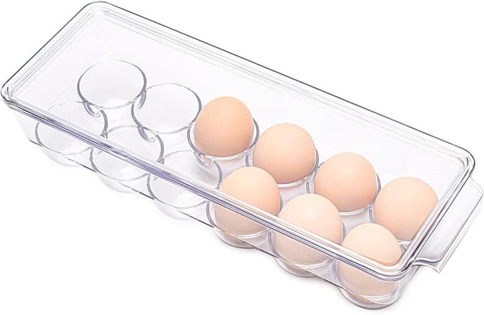 Eierdoos Plastic - Bewaarbox - Koelkast Organisatie - Stapelbaar Ontwerp - 12 Eieren - Transparant