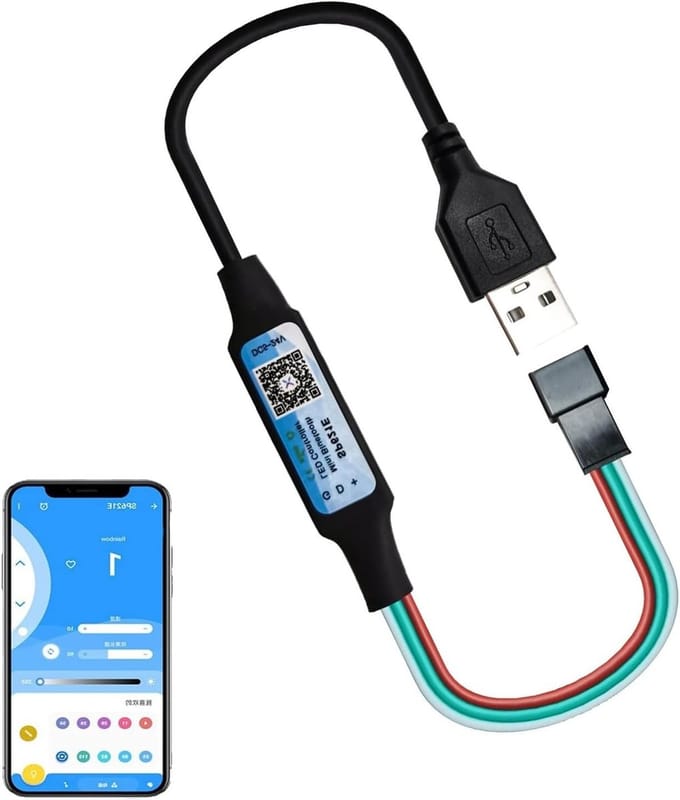 Mini Bluetooth LED Controller voor 5-24V RGB LED Strips - DC 5V, Muziekgestuurd, iOS/Android App Controle